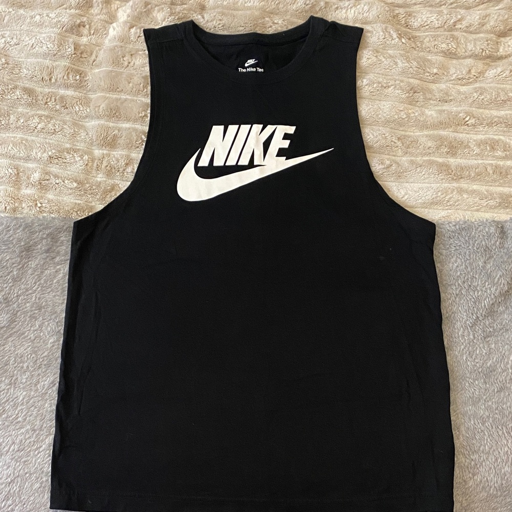 Nike Black Tank Top with White Logo